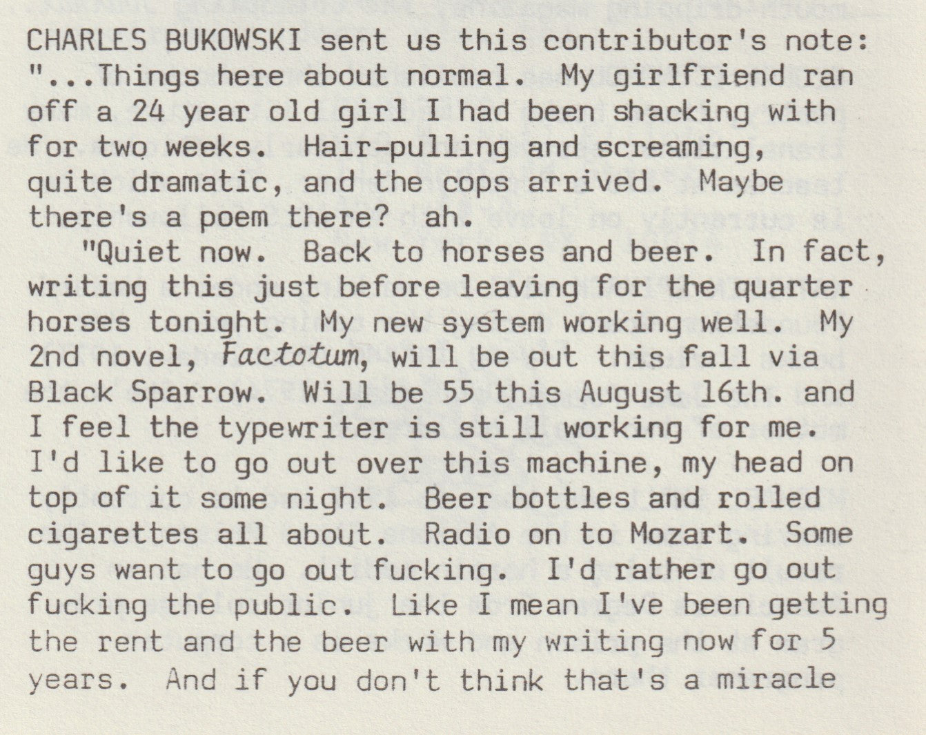 Fireweed Vol. 1, No. 1 -- Two First Appearance Poems by Charles Bukowski (1975)