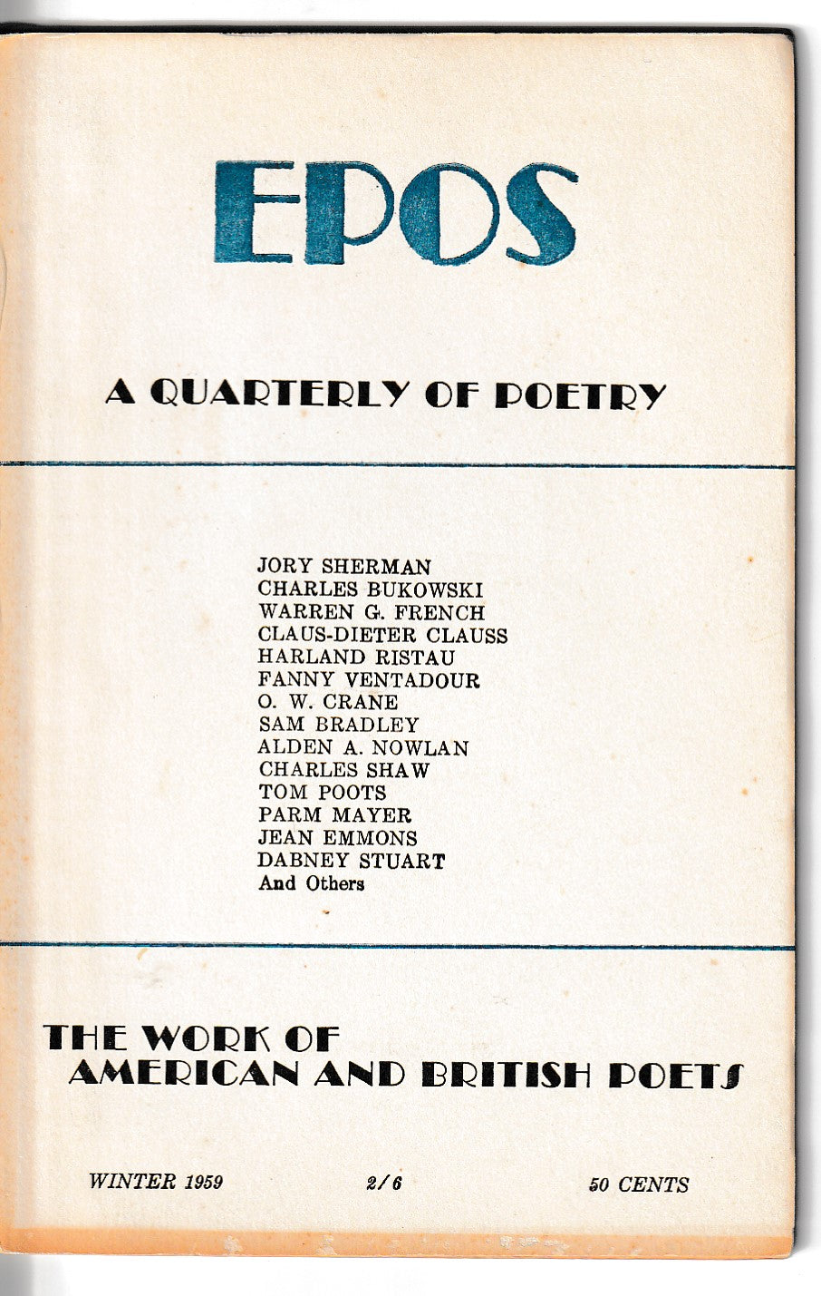 EPOS Vol. 11, No. 2 -- First Appearance of The Death Of A Roach (1959)
