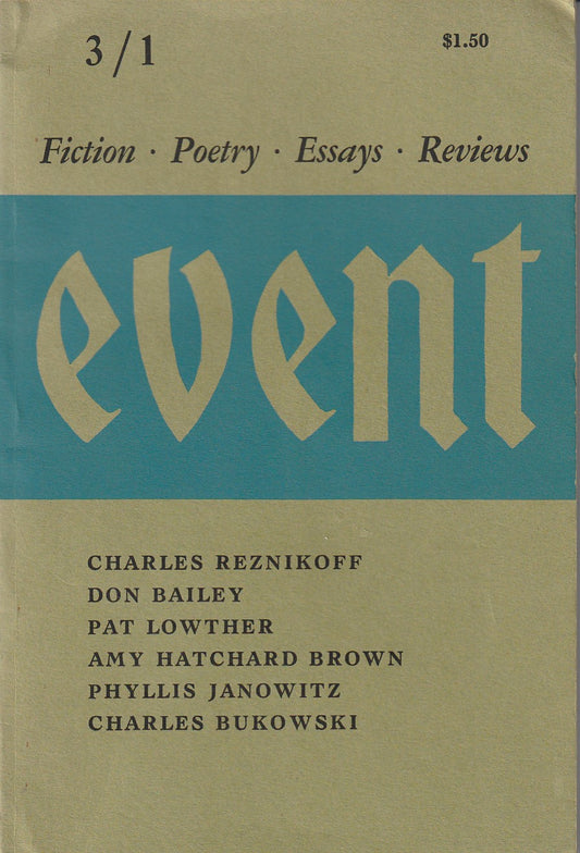 Event Vol. 3, No. 1 -- One Uncollected, Five First Appearance Charles Bukowski Poems (1973)