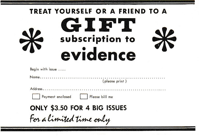 Evidence No. 9 -- Two First Appearance Charles Bukowski Poems (1965)