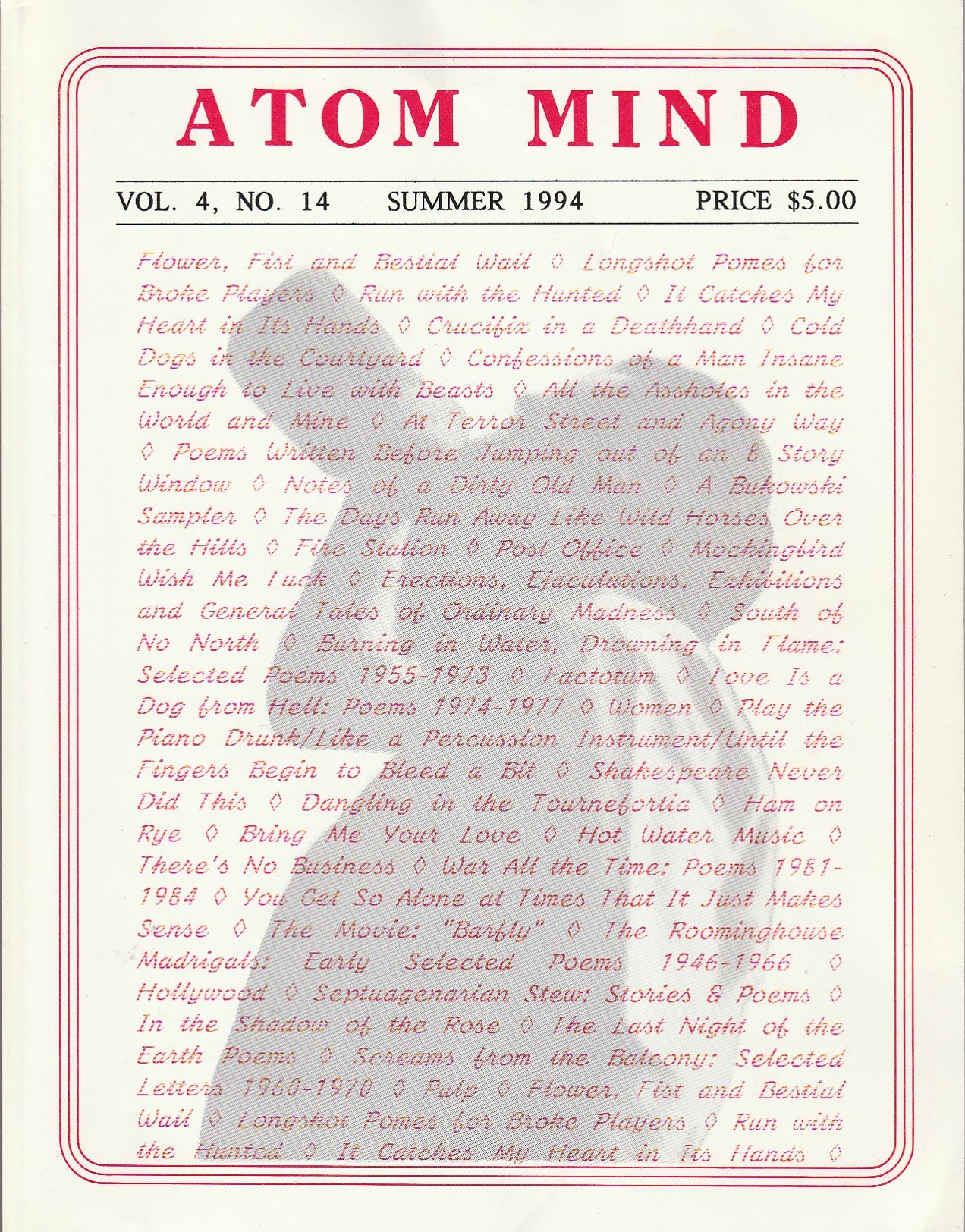 Atom Mind Vol. 4, No. 14 -- Three Poems and Commentary in Charles Bukowski Special Issue (1994)