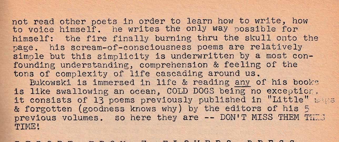 OLE 4: Book Advertisement, Book Review, Product Review and One First Appearance Poem (1966)