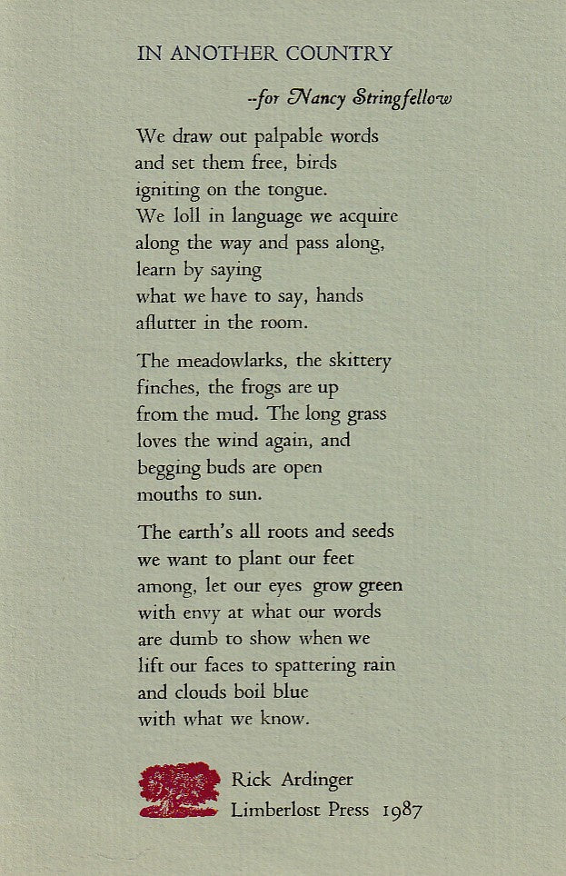 The Limberlost Review No. 13 -- Two First Appearance Charles Bukowski Poems (1984)