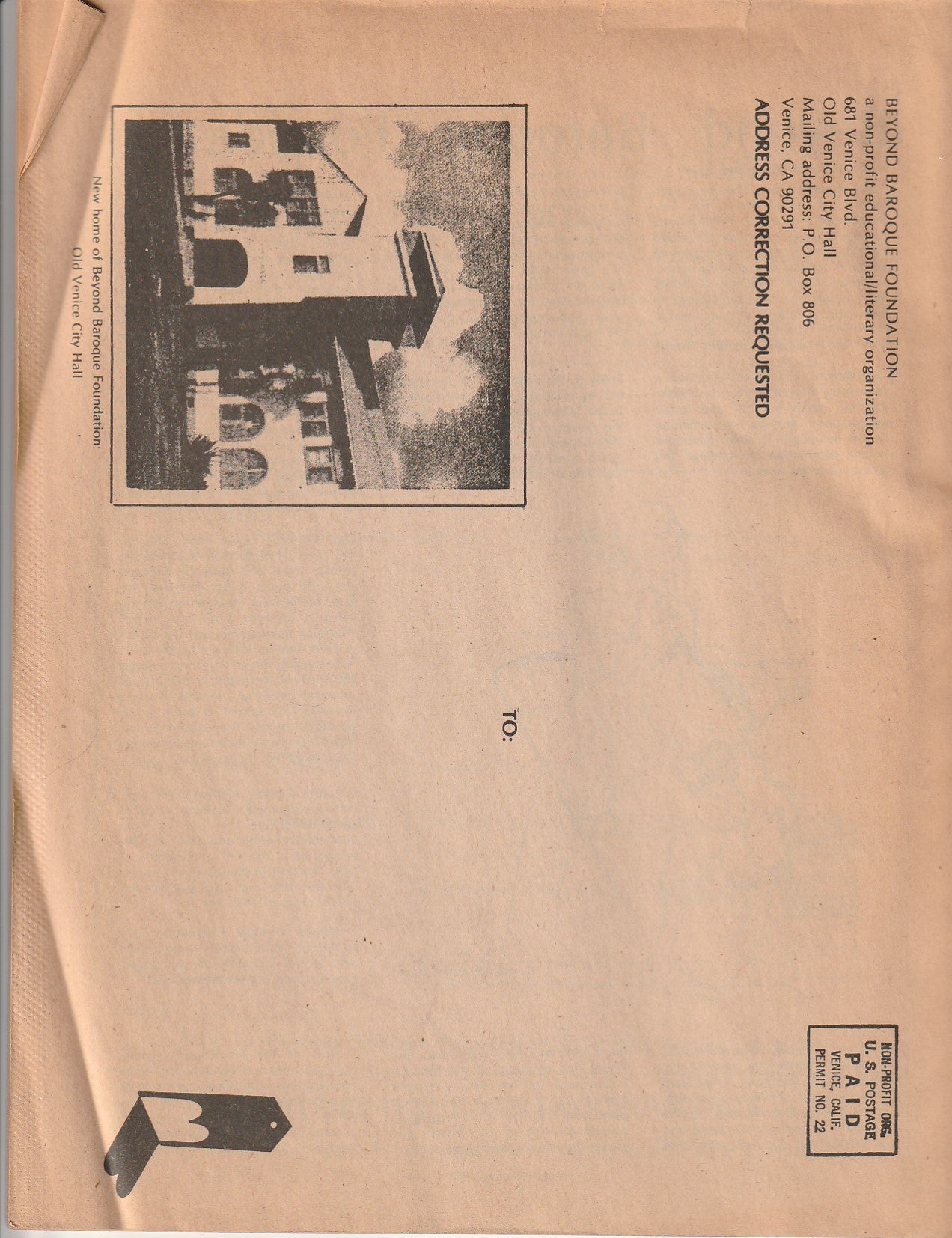 Beyond Baroque Vol. 10, No. 2 -- One Uncollected, One First Appearance Poem by Charles Bukowski (1979)