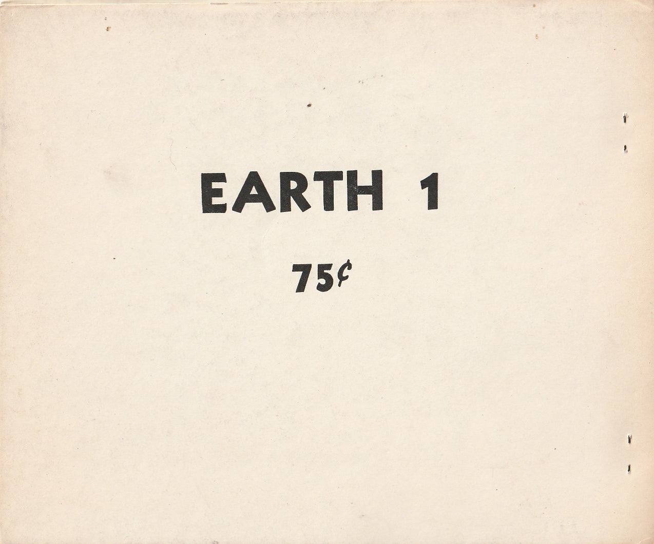 Earth #1 -- Two Early Charles Bukowski Poems (1965)
