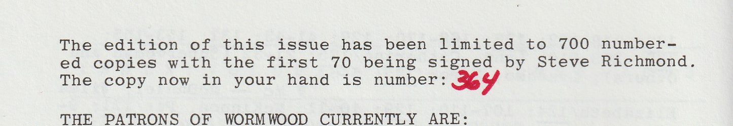 Wormwood Review 132 #364/700 -- One Uncollected Poem (Three Total) by Charles Bukowski Poems in (1993)