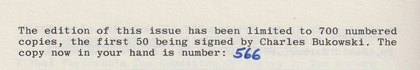 Wormwood Review 81 & 82 #566/700 – Good-By To Hollywood Special Charles Bukowski Section with Four Drawings, One Uncollected Short Story, Three Uncollected Poems and13 Poems Total (1981)