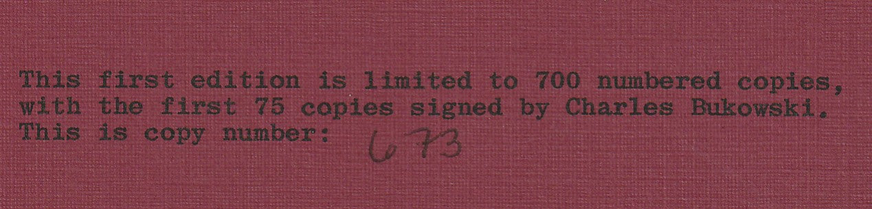 Wormwood Review 110 & 111 #673/700 -- Charles Bukowski Chapbook BEAUTI-FUL, Three Uncollected Poems, 19 Poems Total (1988)