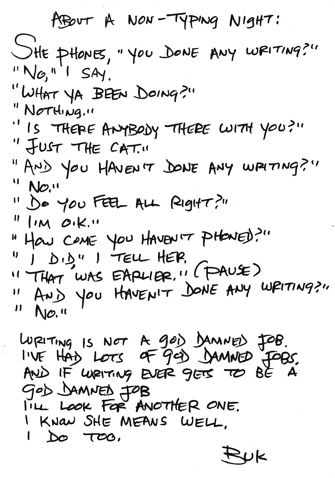 (#269/300) Under the Influence: Drawings, Photographs, and First Appearance Poem by Charles Bukowski