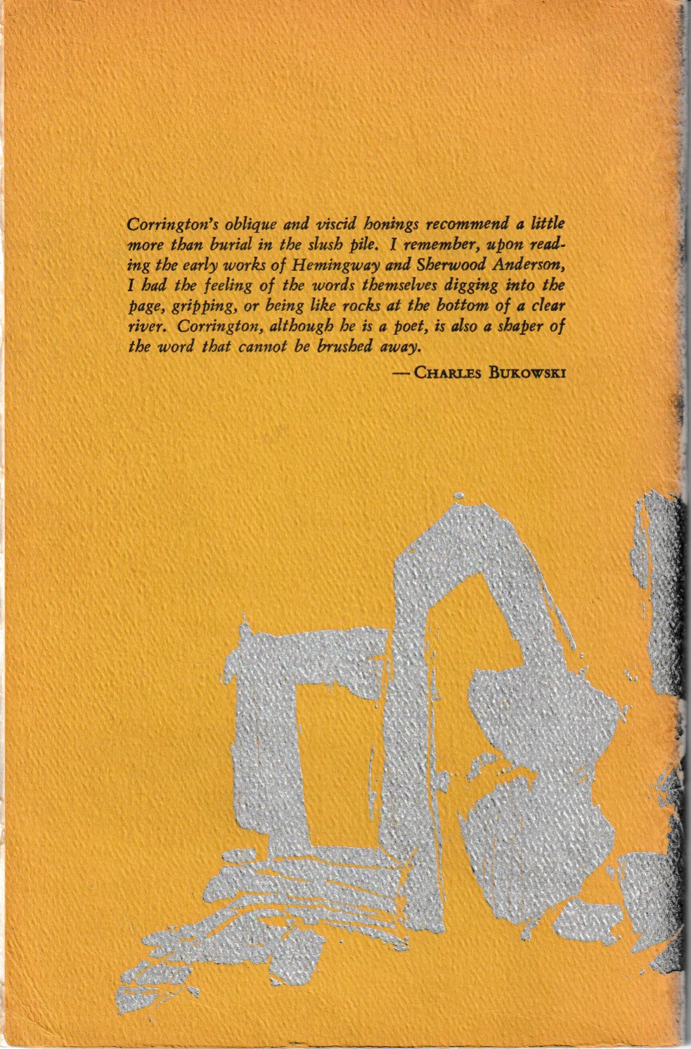 Charles Bukowski Introduction to John William Corrington’s Mr. Clean
