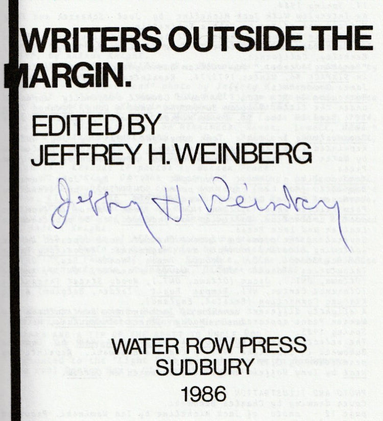 Signed By the Publisher with Flyer -- Writers Outside the Margin: An Anthology
