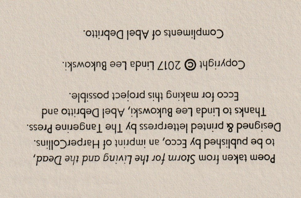 Poem For Dante-with Bukowski Portrait -- Unnumbered Variant