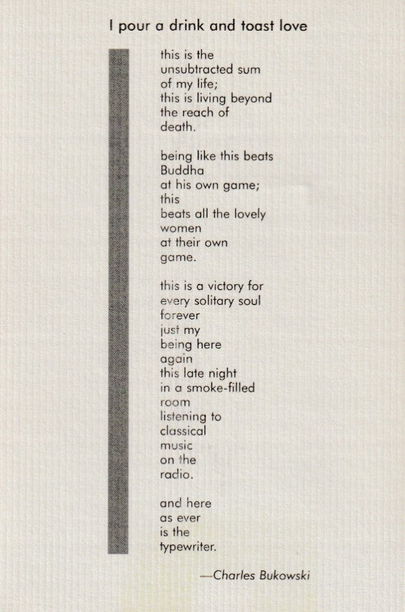 I Pour a Drink and Toast to Love