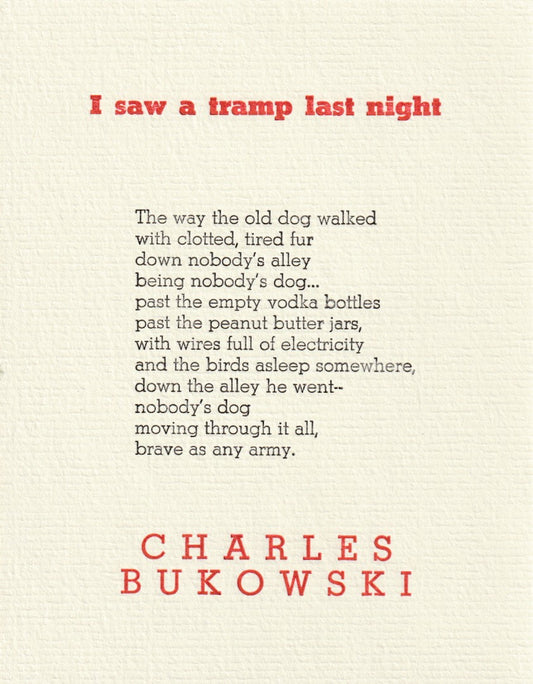 I Saw a Tramp Last Night – Variant with No Imprint or Limitation Information