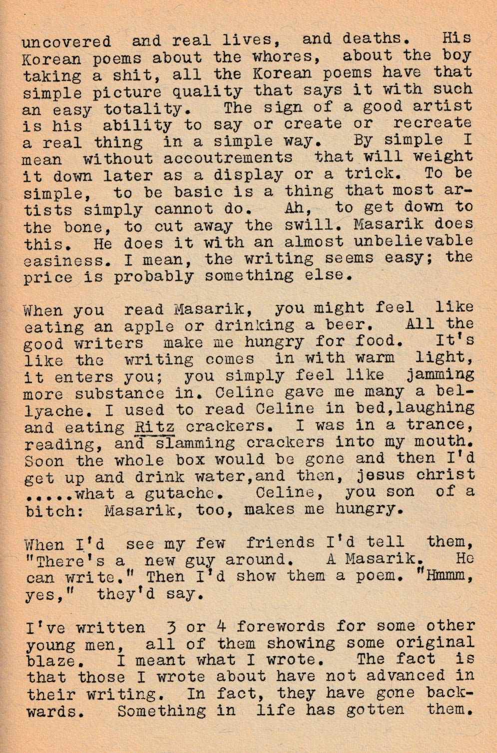 Charles Bukowski Introduction to Al Masarik’s “Invitation to a Dying” with Book Announcement Flyer