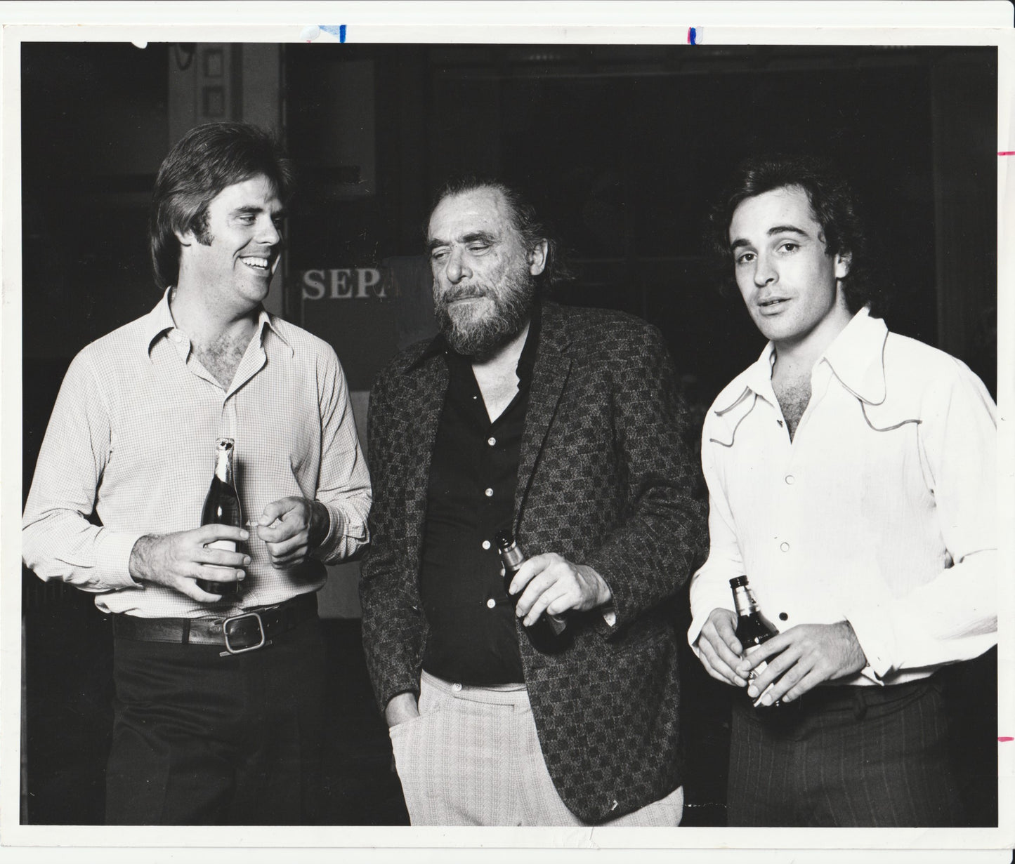 Promotional Poster for “Bukowski” Film and Premier Photo with Taylor Hackford and Charles Bukowski