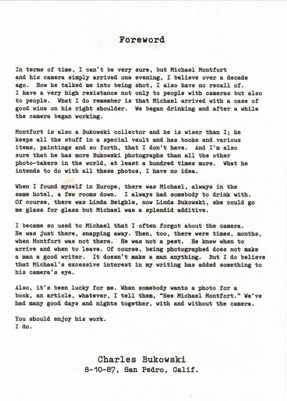 Limited Edition #40/100: POOP -- Photographs of Charles Bukowski by Michael Montfort