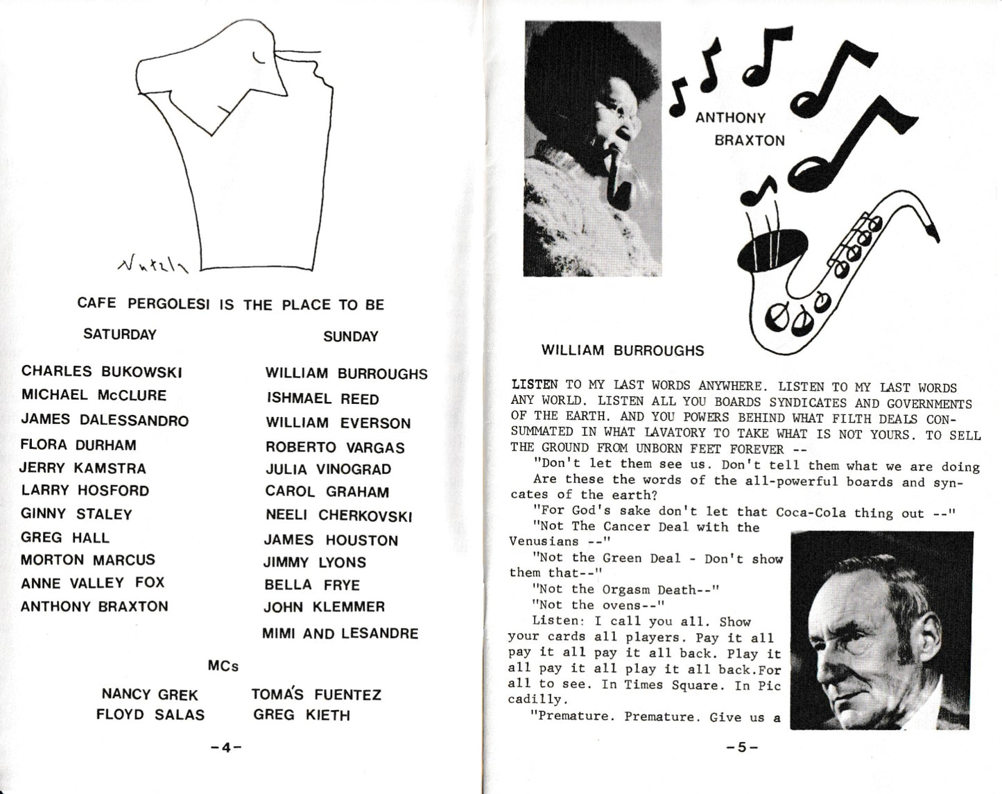 Program for 4th Annual SANTA CRUZ Poetry Festival (1976)