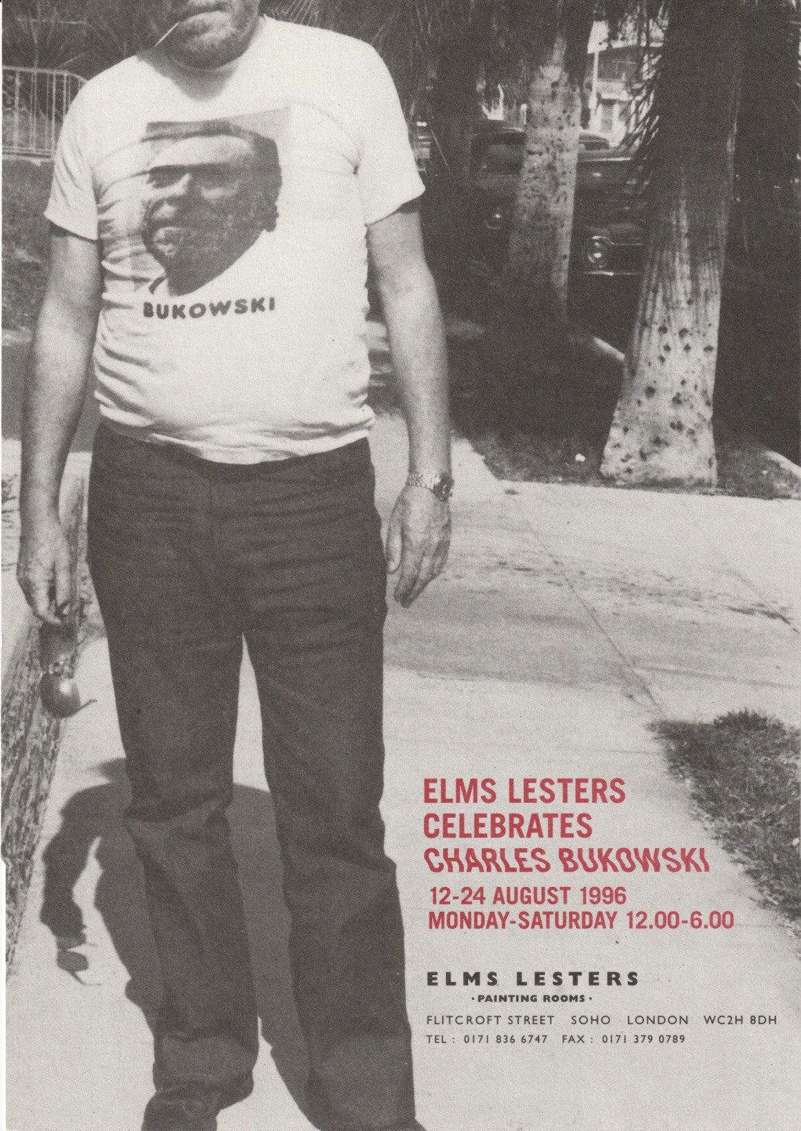 Exhibition Catalog and Flyer: ELMS LESTERS CELEBRATES CHARLES BUKOWSKI