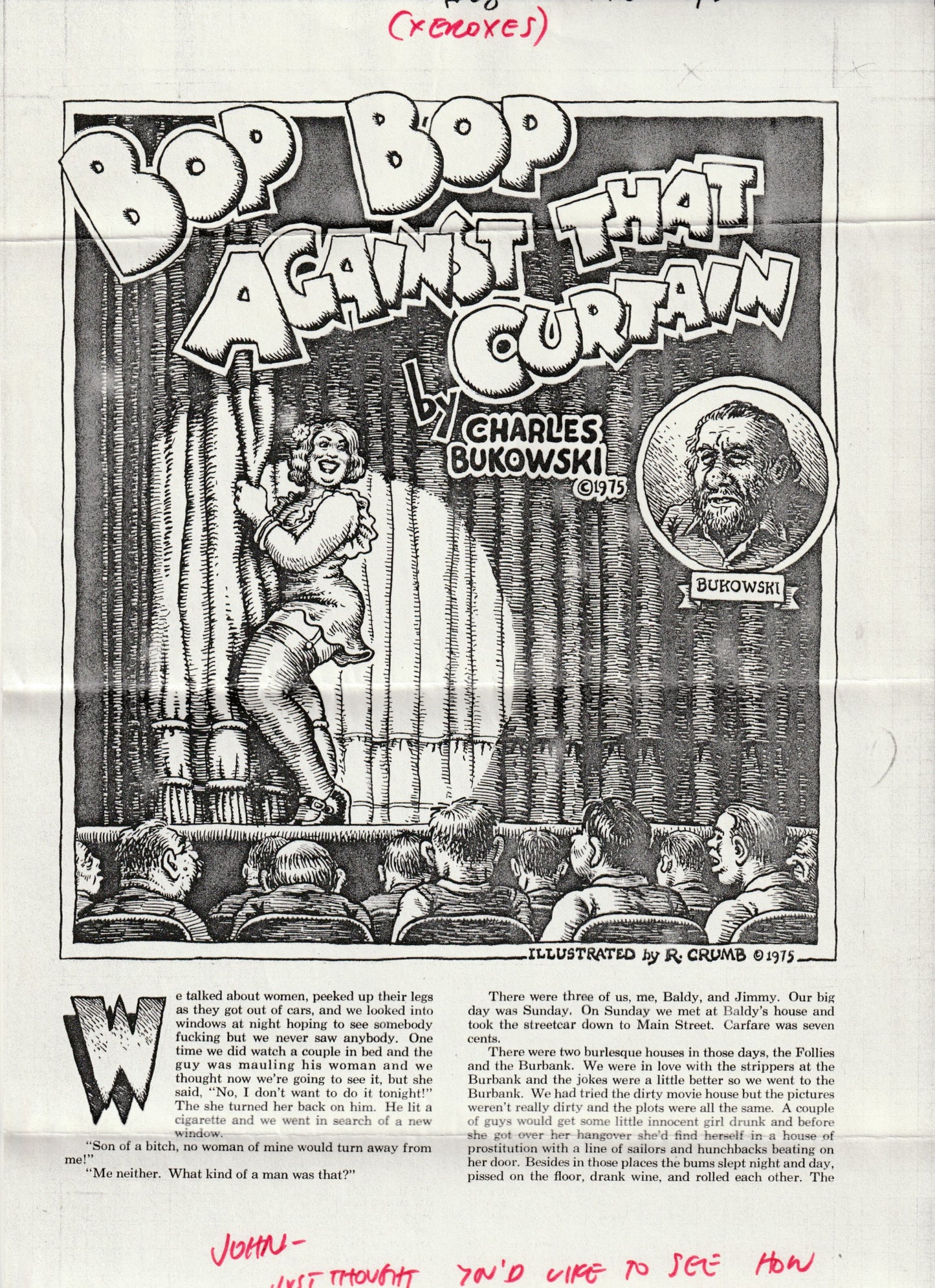 Signed Issue of Arcade 3 with a Bukowski Short-Story Illustrated by R. Crumb