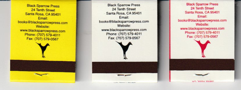Three Black Sparrow Matchbook Poems by Charles Bukowski