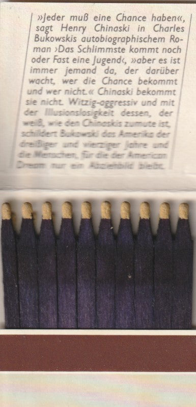 Matchbook: Charles Bukowski at His Best/Das Schlimmste kommt noch oder Fast eine Jugend Roman