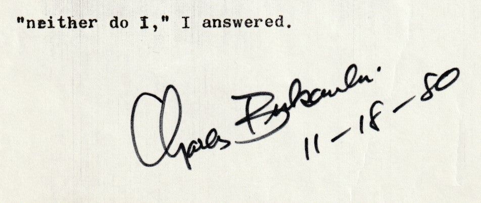 An Unliterary Afternoon: Signed Manuscript by Charles Bukowski