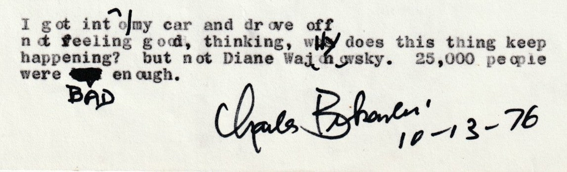 Poet and Poetess: Signed, Uncollected Manuscript by Charles Bukowski