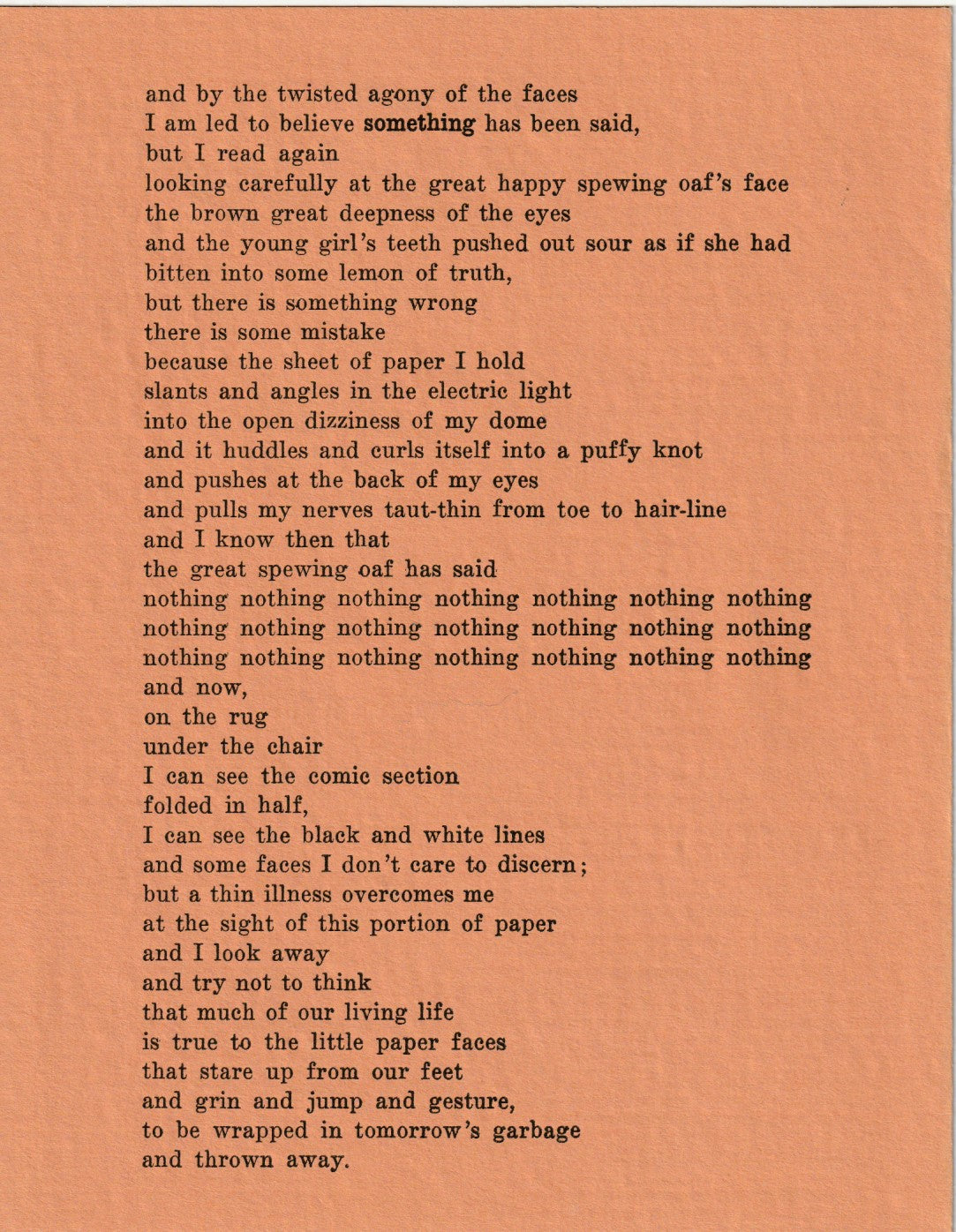 PAPER ON THE FLOOR -- Rare Broadside (1960)