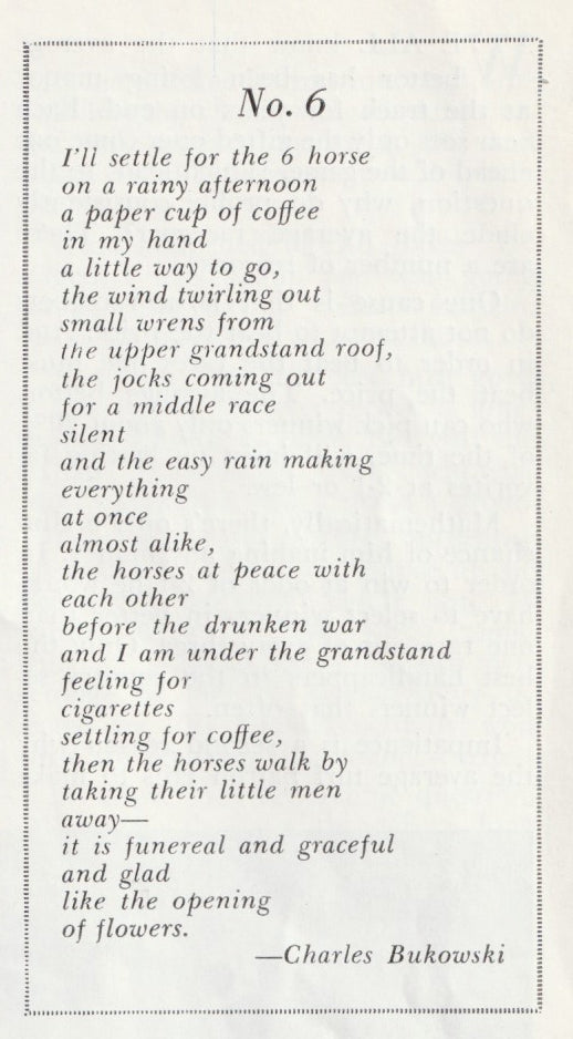 Charles Bukowski 1963 Signed Letter to “Harry” with American Turf Magazine (1966)