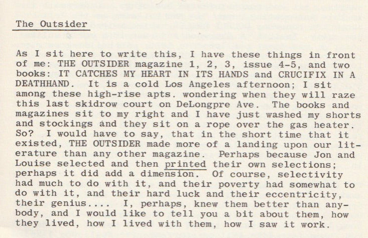 Charles Bukowski Remembers Jon Webb in Special Wormwood Review Issue