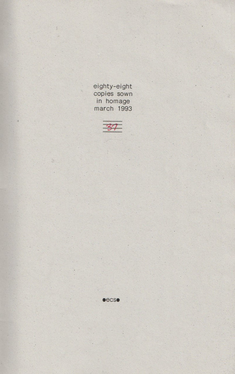 jon edgar webb: the editor’s bit and obit #33/88, ecs Chapbook (1993)
