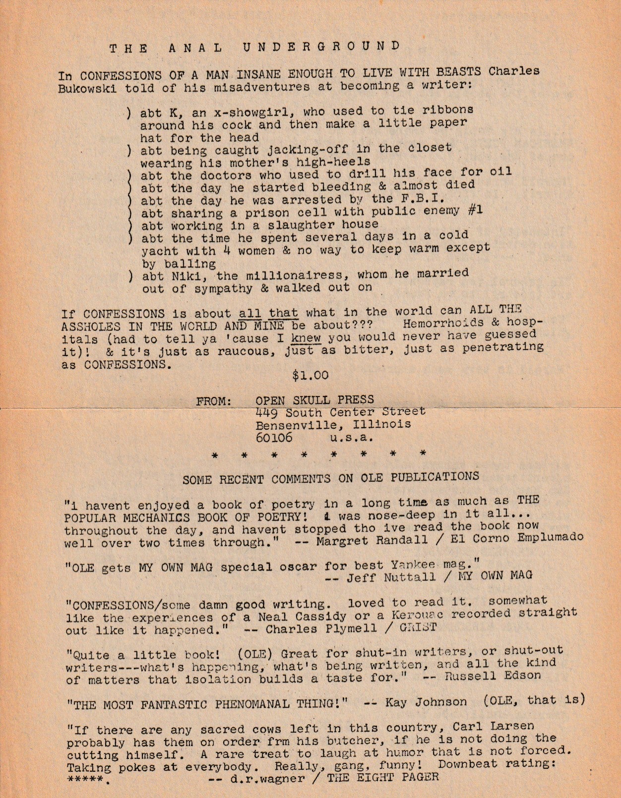 All the Assholes in the World and Mine with Book Announcement (1966)