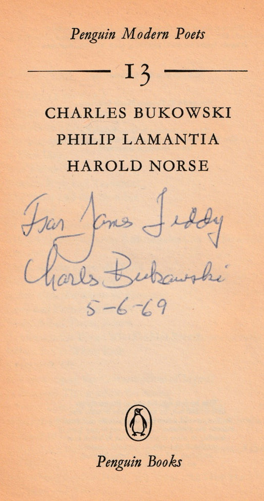 Penguin Modern Poets 13: Inscribed by Charles Bukowski to Irish Poet James Liddy