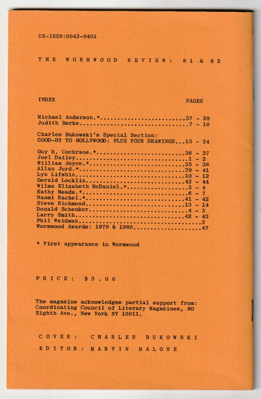 Wormwood Review 81-82 -- Deluxe Edition Signed Twice by Bukowski (19/50)