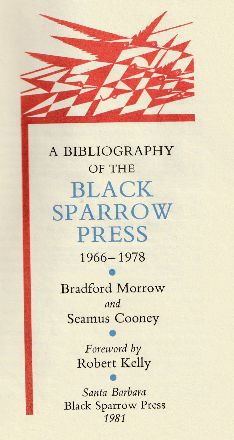 Deluxe Version (#37/326): A Bibliography of the Black Sparrow Press 1966-1978