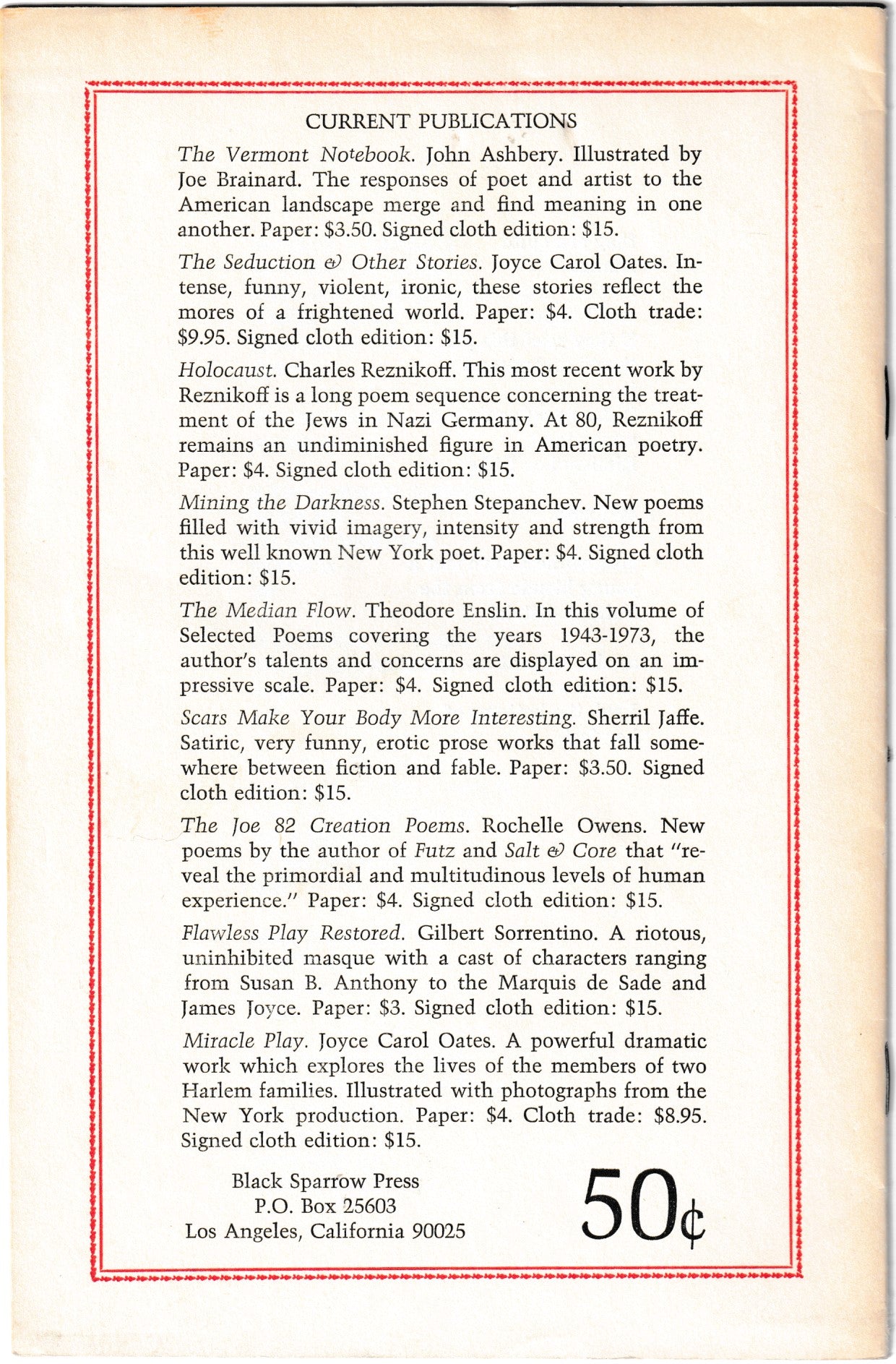 Sparrow 30 (First Printing) -- Seven First Appearance Charles Bukowski Poems (1973)