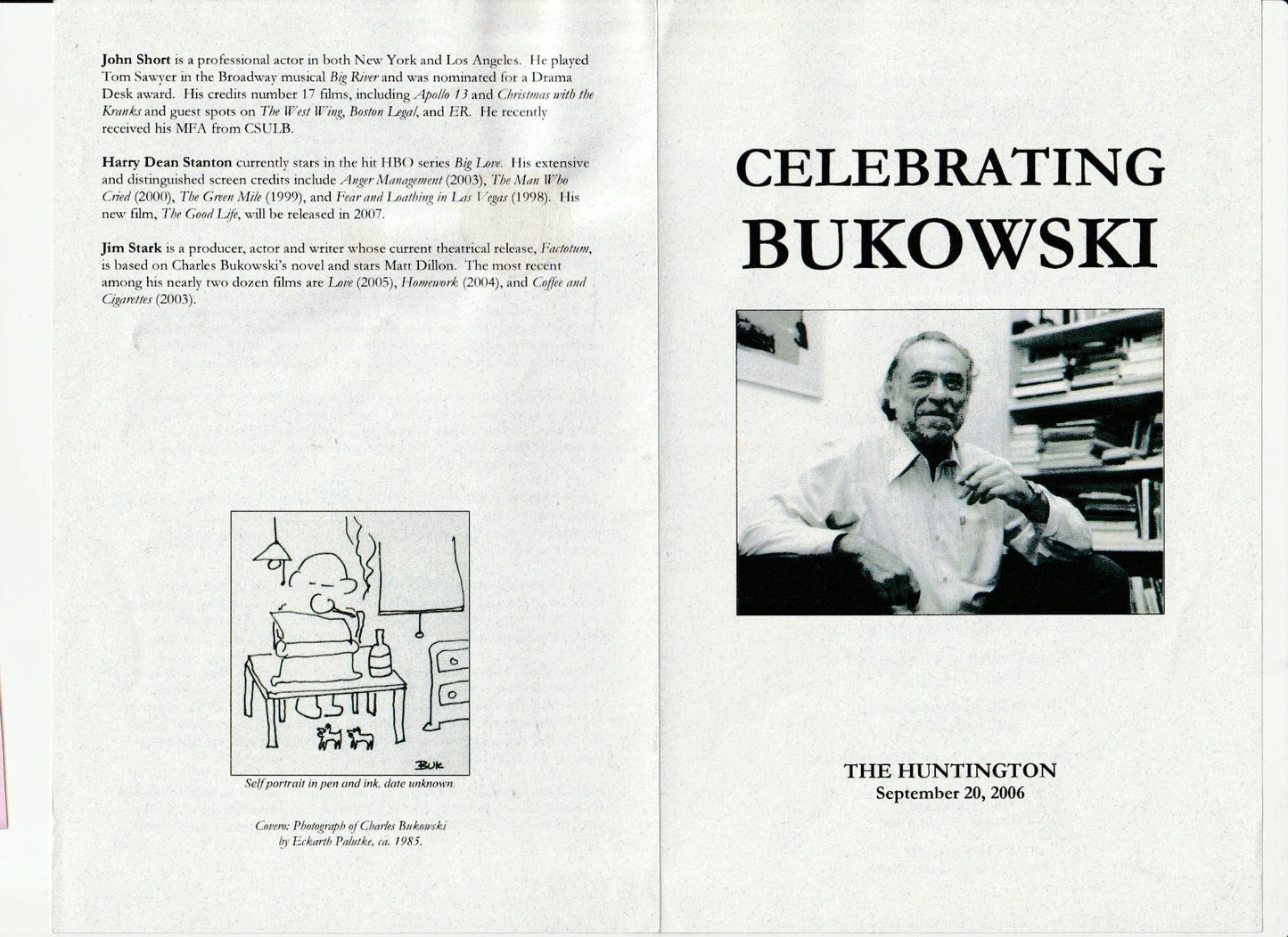Huntington “Celebrating Bukowski” Event