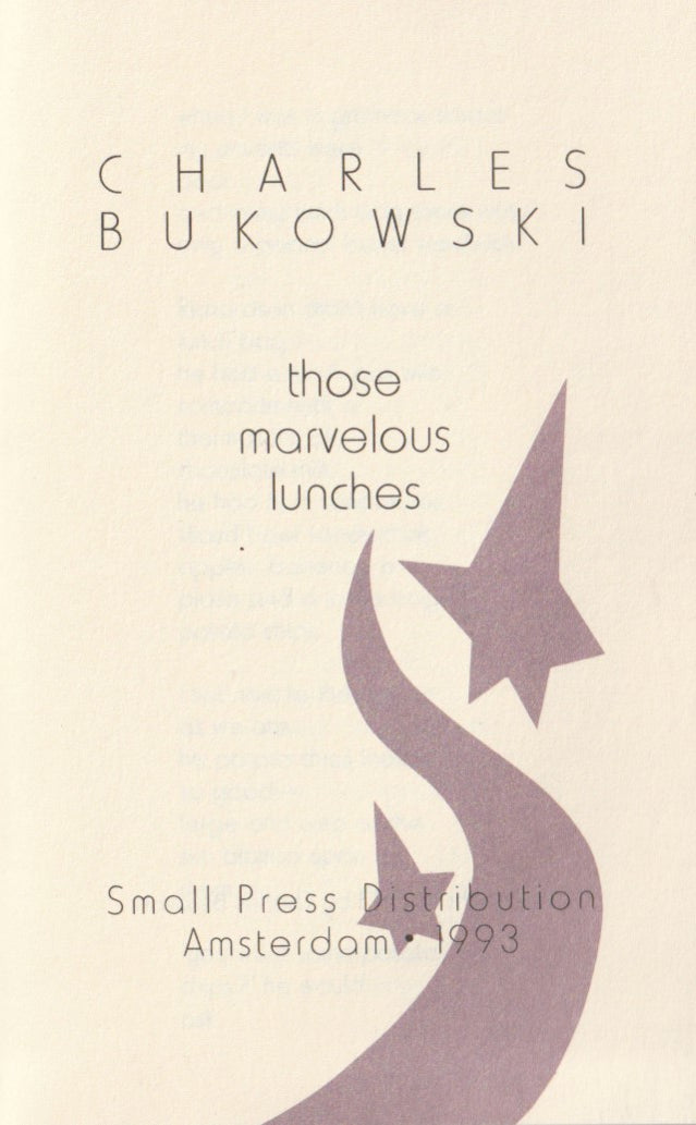 Small Press Distribution, Amsterdam: 1/300 by Charles Bukowski