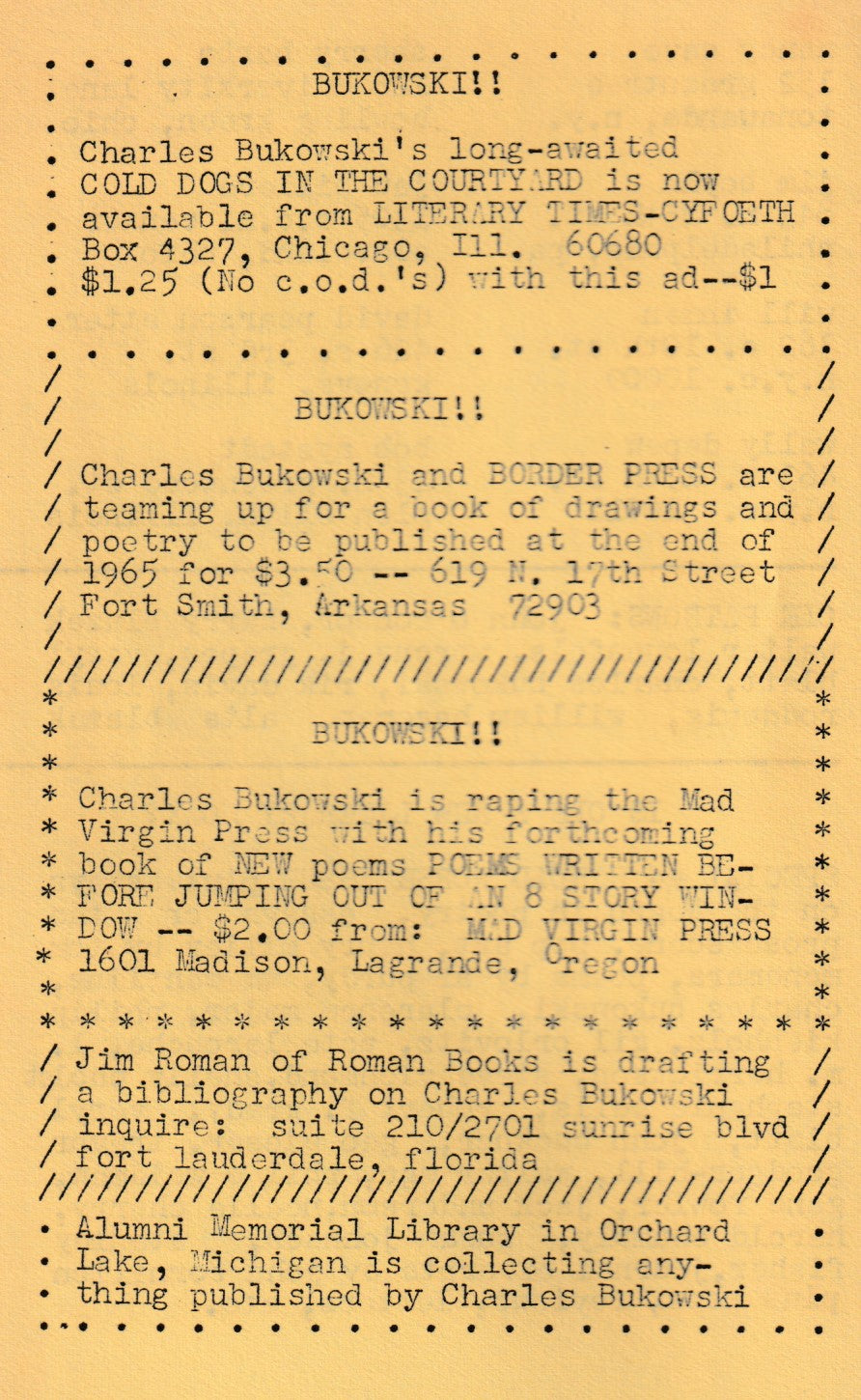 OLE 3: Variant Cover with Hand-Colored Title, Standard Version of Issue, Flyer, and One Uncollected Poem.