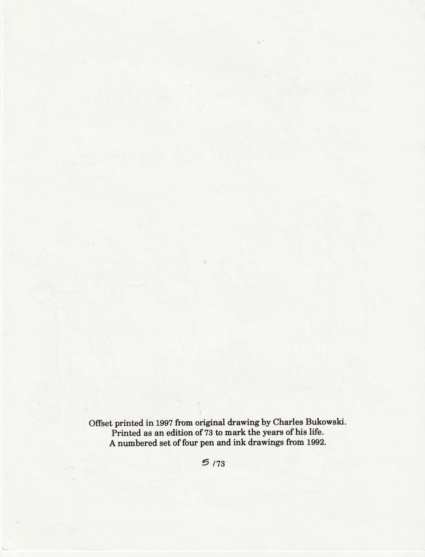 Four Bukowski Prints #5/73 (1997)
