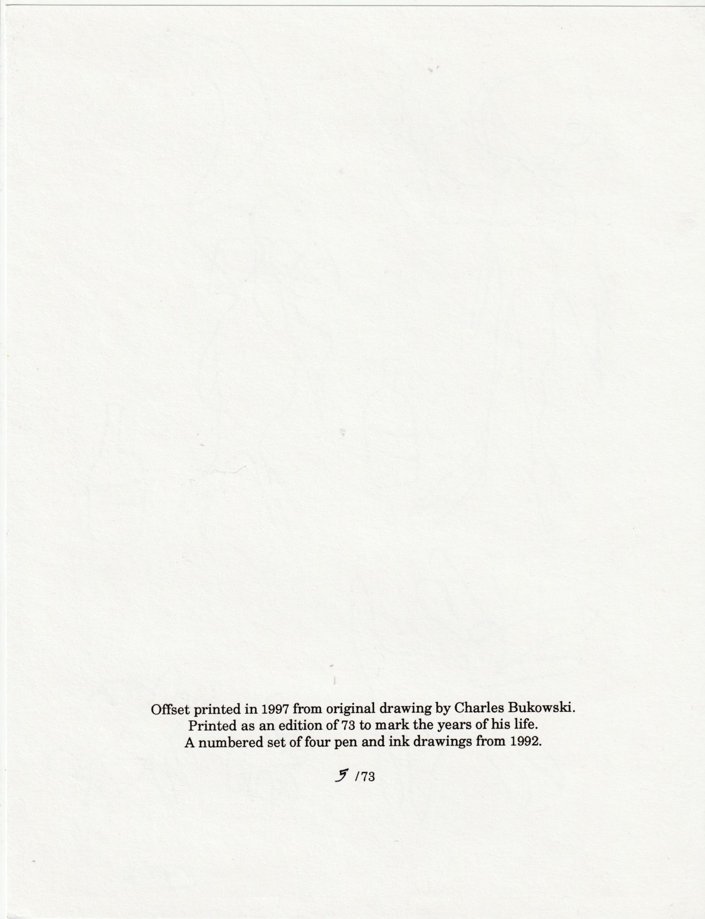 Four Bukowski Prints #5/73 (1997)