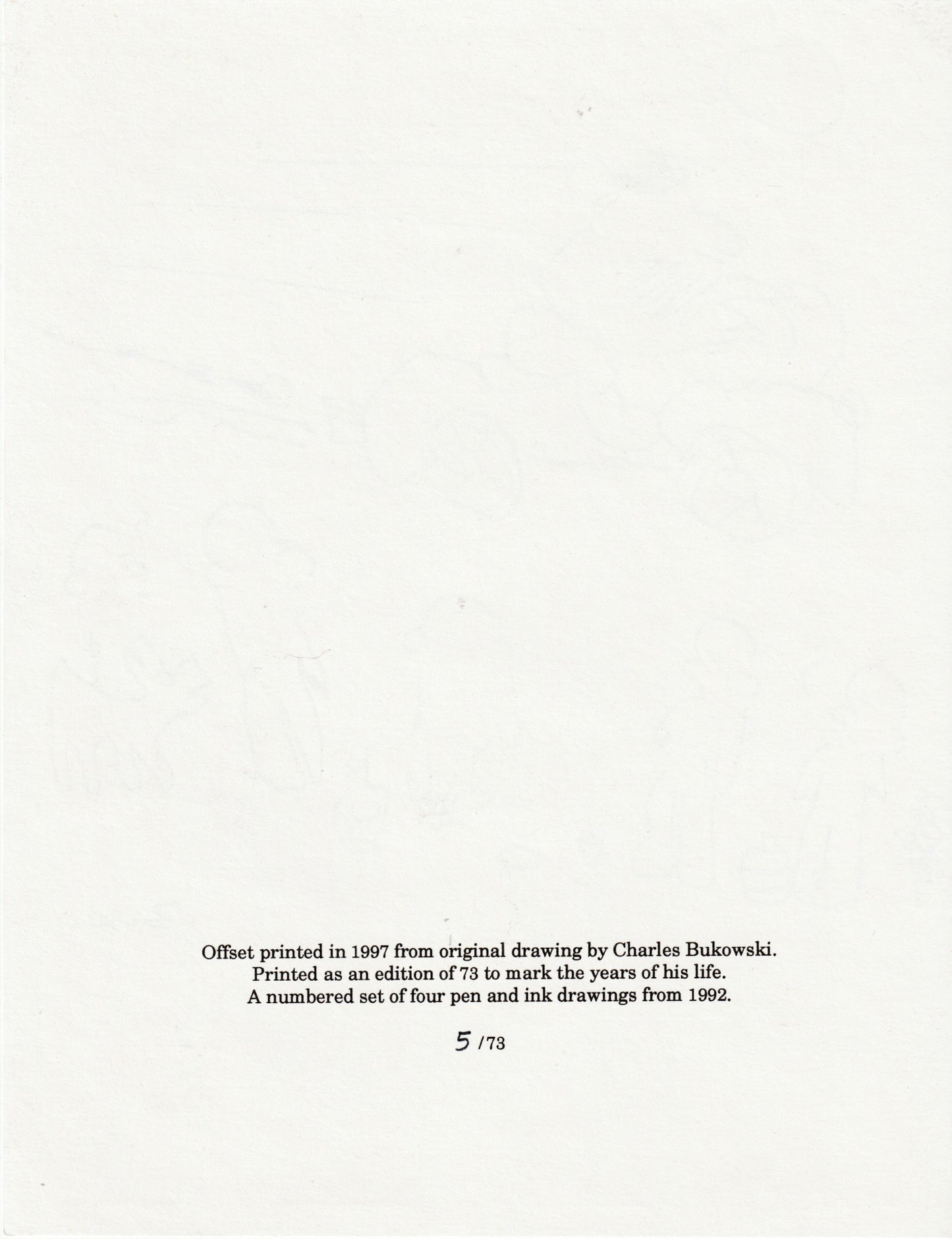 Four Bukowski Prints #5/73 (1997)