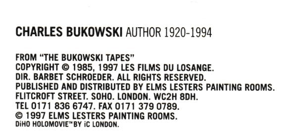 Lenticular from Charles Bukowski Elms Lesters Exhibit