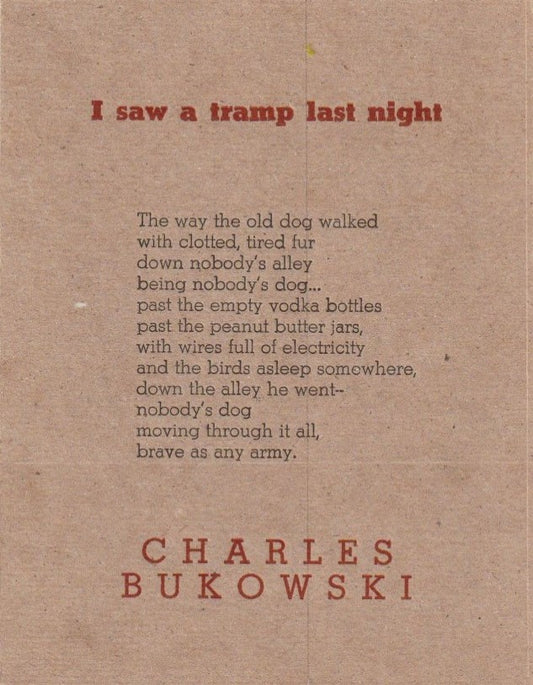 I Saw a Tramp Last Night  – Variant Hand-Numbered 8