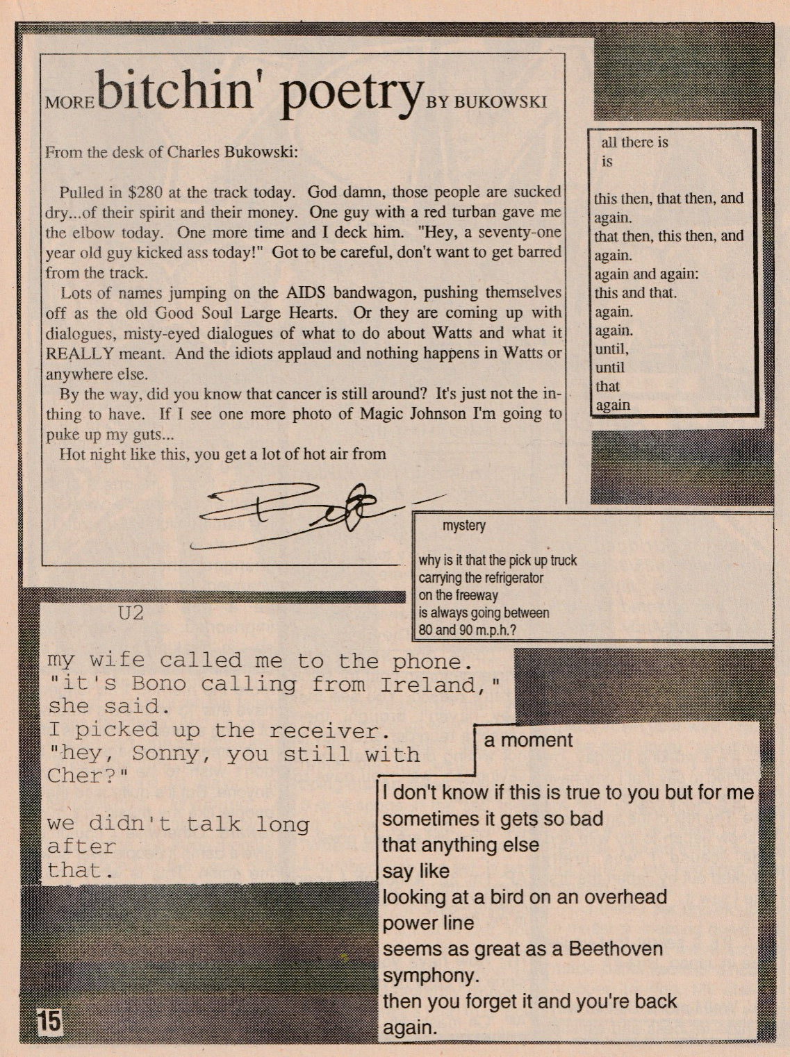 Half-Truth 11 -- Four Short Poems by Charles Bukowski Poem (1992)
