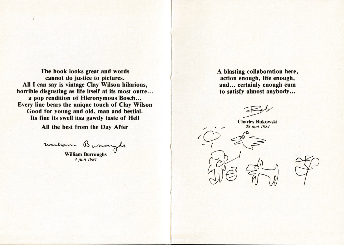 BASTARD by S.Clay Wilson -- Bukowski Intro and Inscribed to John Martin