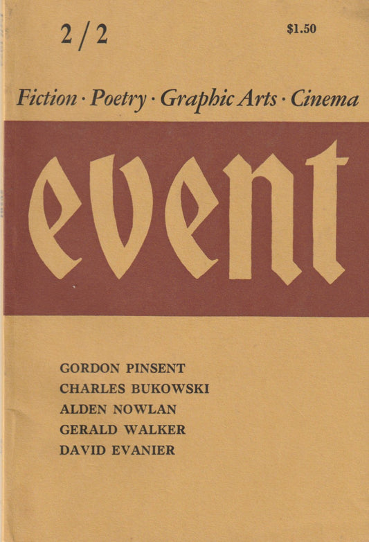 Event Vol. 2, No. 2: Eight-Page Book Review and First Appearance Poem by Charles Bukowski