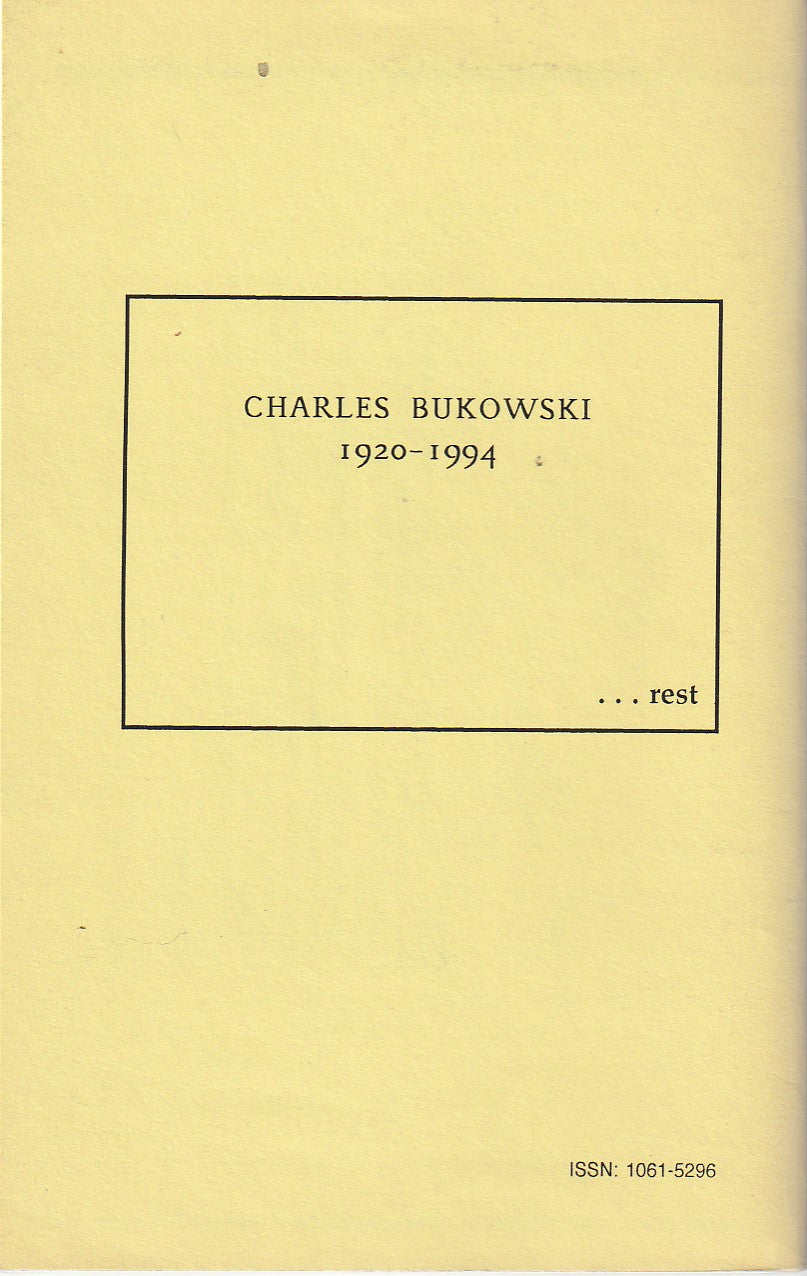 Misnomer Vol. 2, No. 1. – Five Charles Bukowski Poems, One Uncollected, plus Drawings