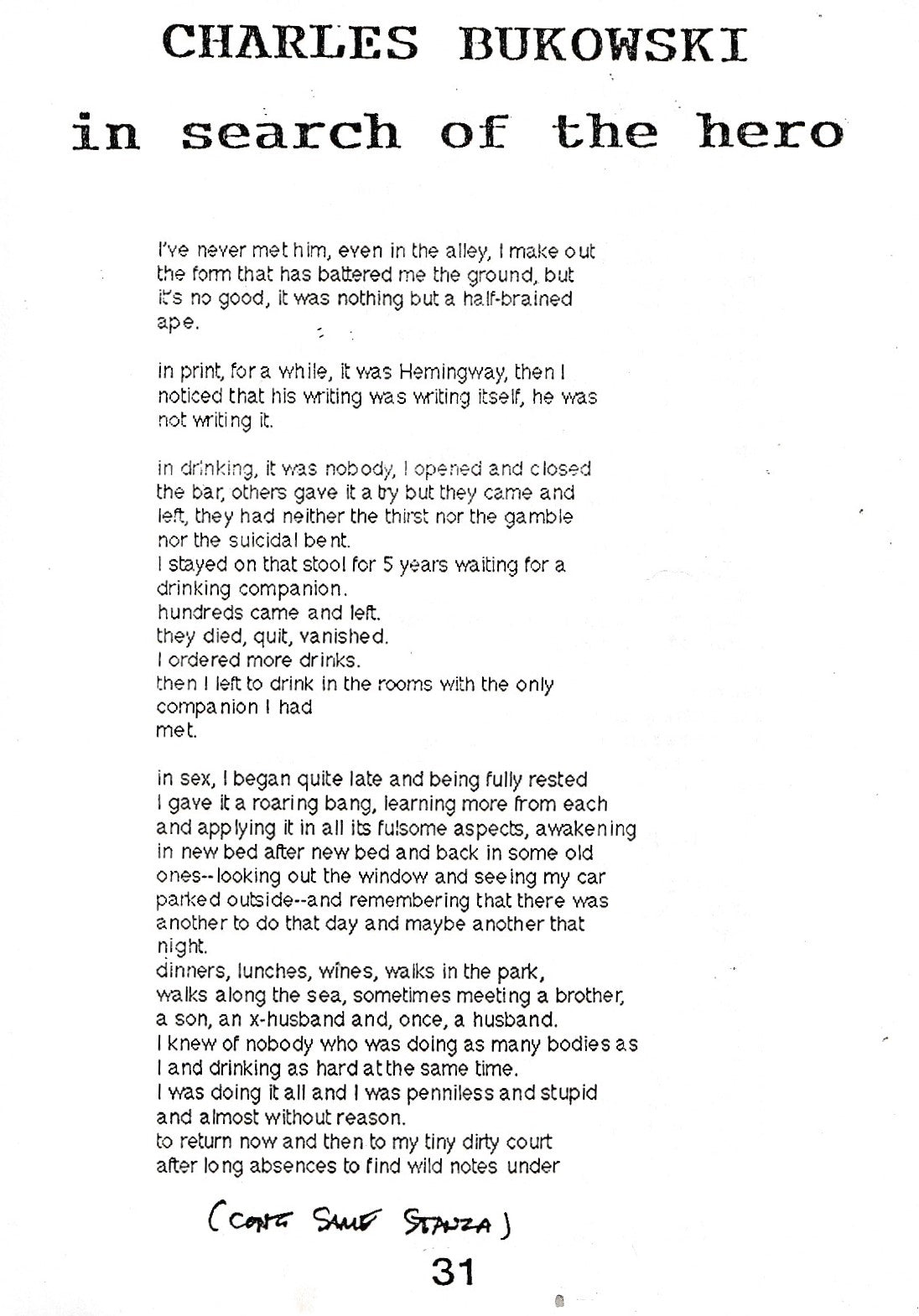 The Nihilistic Review, Vol. 1, No. 1 – One First Appearance Charles Bukowski Poem